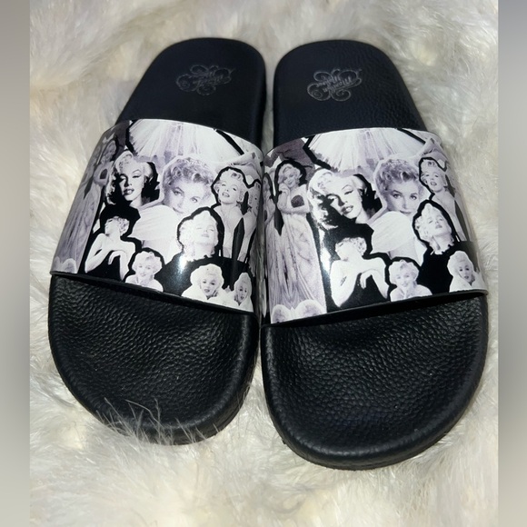 Y2K Marylin Monroe Slides Sandals Flip Flops Slip on Slippers Vintage Hollywood - Picture 3 of 6